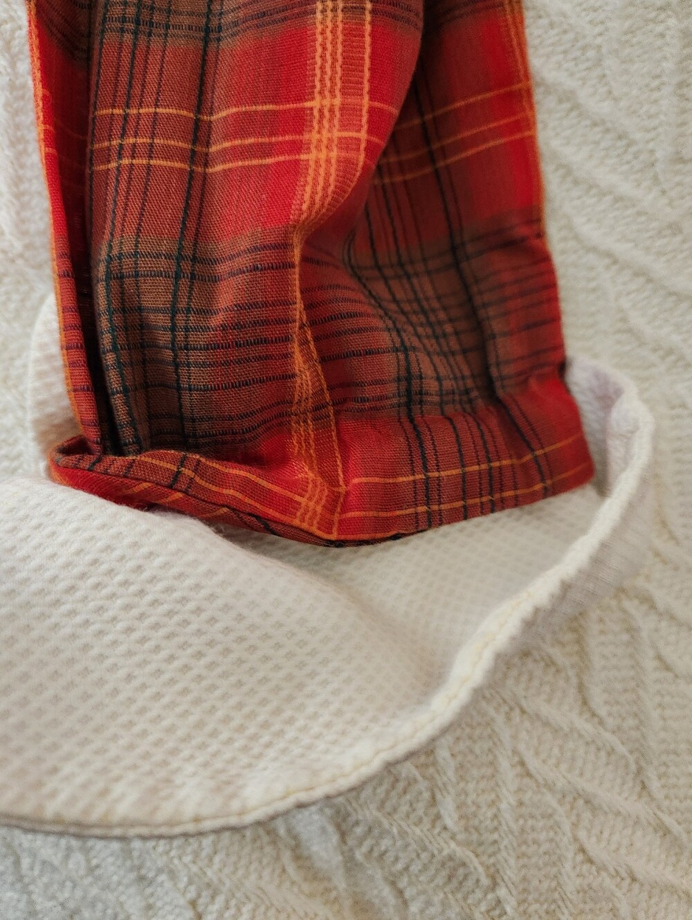 Vintage 1960s Red Plaid Drop Waist Button Front Belted Pleated Dress - Picture 11 of 15